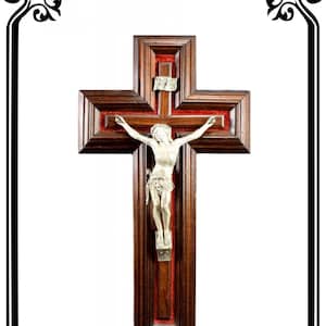 Crucifijo de pared antiguo francés del siglo XIX, Jesucristo, 17 7/8" Arte religioso vintage