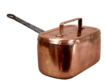Antique French Copper Daubiere – Dovetailed Braising Pan, Chef's Kitchen