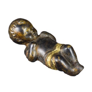 Rare French Antique 19th Bronze Jesus Christ Baby Crib Christmas
