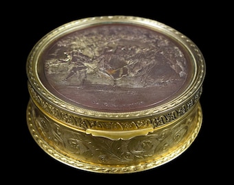 Vintage French Jewelry box Gilded Brass Copper