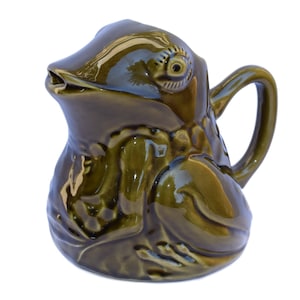 Sarreguemines French Frog Figural Sarreguemines Majolica Pitcher Vintage
