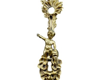 Antique French Bronze Angel Door Back Plates Knob 18th Gift for him