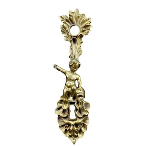 Antique French Bronze Angel Door Back Plates Knob 18th Gift for him