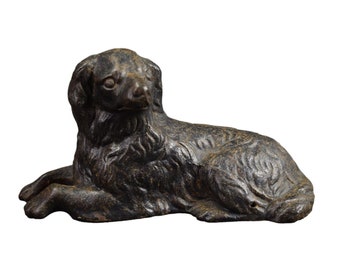 French Antique Cast Iron Figural Dog Golden Retriever