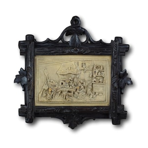Viktorianischer schwarzer Wald Briefhalter - antiker geschnitzter Holz-Briefhalter