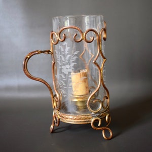 French Antiqur Victorian Handle Night Light Candle Lamp Candlestick Procession Light