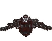 Antique French Carved Wood Pediment - Antique Architectural Cornice - Above Over Door Pediment - Rococo Style Wood Wall Hanging