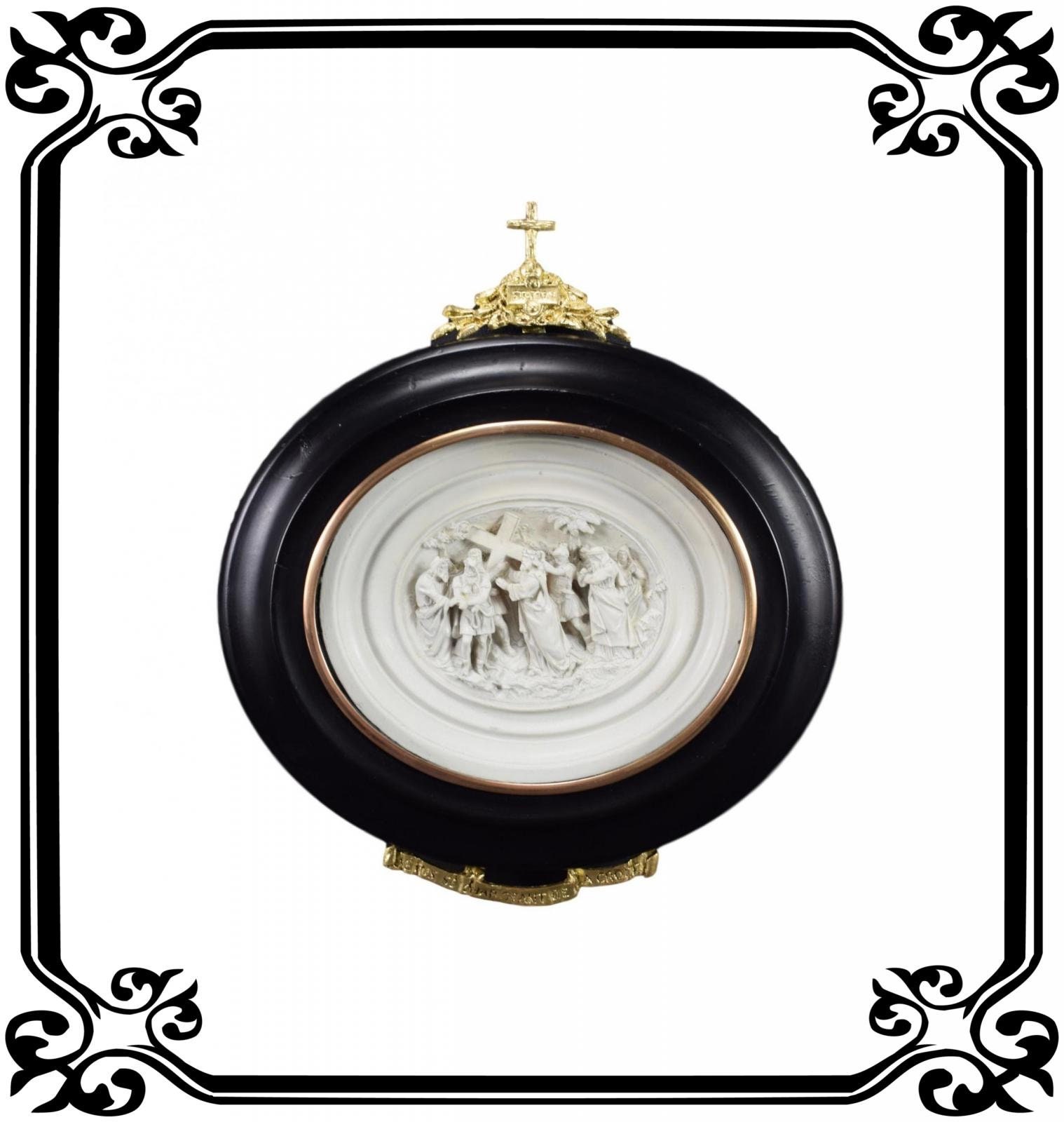 Français Cadre Religieux Antique Jésus Portant La Croix Par Masson Napoléon Iii Cadre