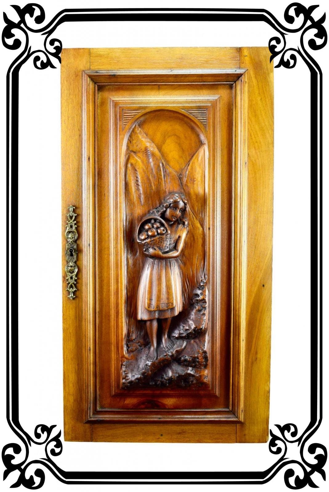 Porte Antique de Français Bois Sculpté à La Main Antique