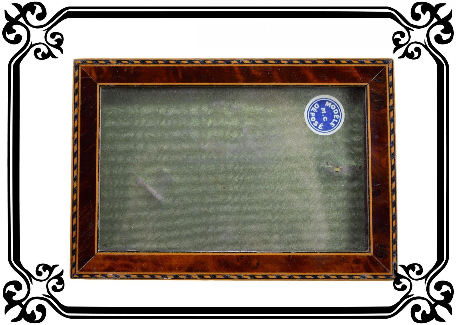 Vintage Français Antique Marquetry Photo Frame