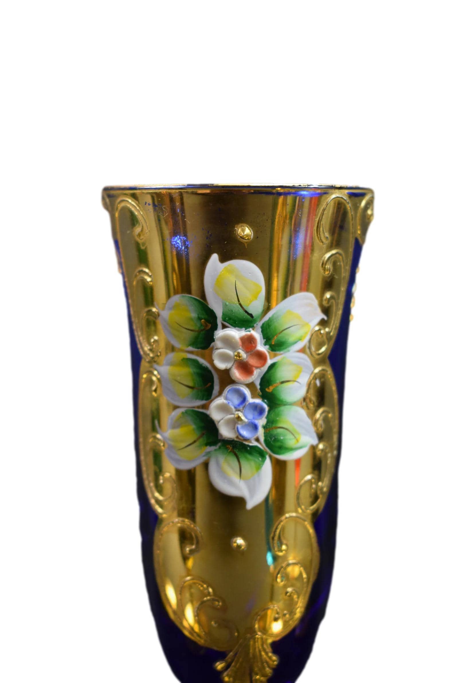 ヴィンテージ ムラーノ シャンパングラス - ベネチアン ハンドペイント