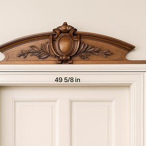 49.6" Large Antique French Carved Walnut Wood Pediment, Louis XVI style Cornice, Architectural Salvage Header, Above Door Decor