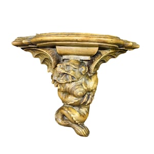 French Antique Architectural Gothic Corbel Sconce Wall Bracket Chimera