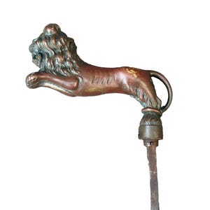 Rare Beautiful Antique bronze door handle, Carved lion&#39;s head, 19th century Empire handle, decorative or restoration