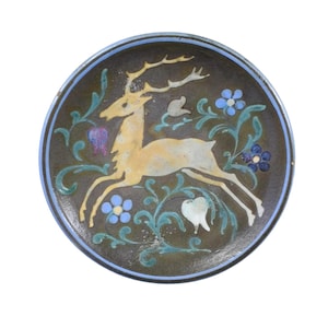 Prato de cerâmica vintage Art Déco francês Jean Garillon