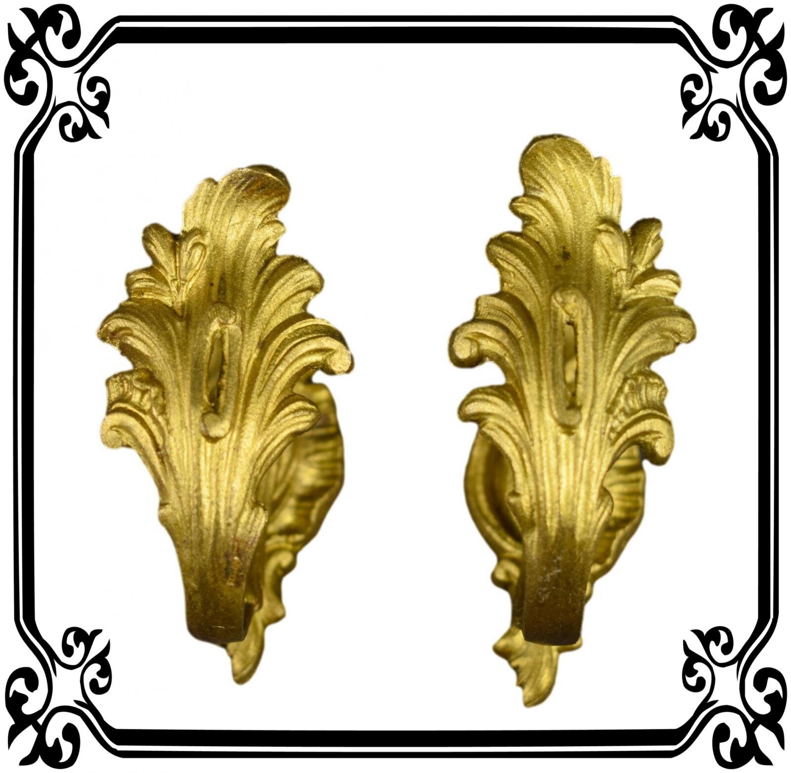 Paire de Français Antique Louis Xv Gild Bronze Tiebacks Holdbacks