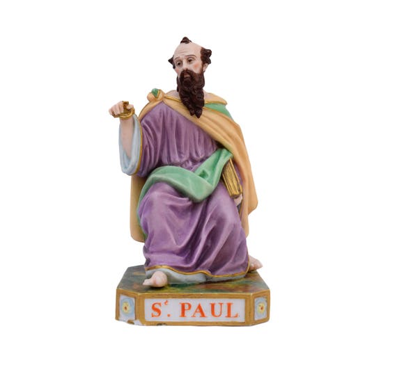 Statue Ancienne En Porcelaine Biscuit De Sainte-Barbe - Pièce Religieuse D'occasion En Très Bon état