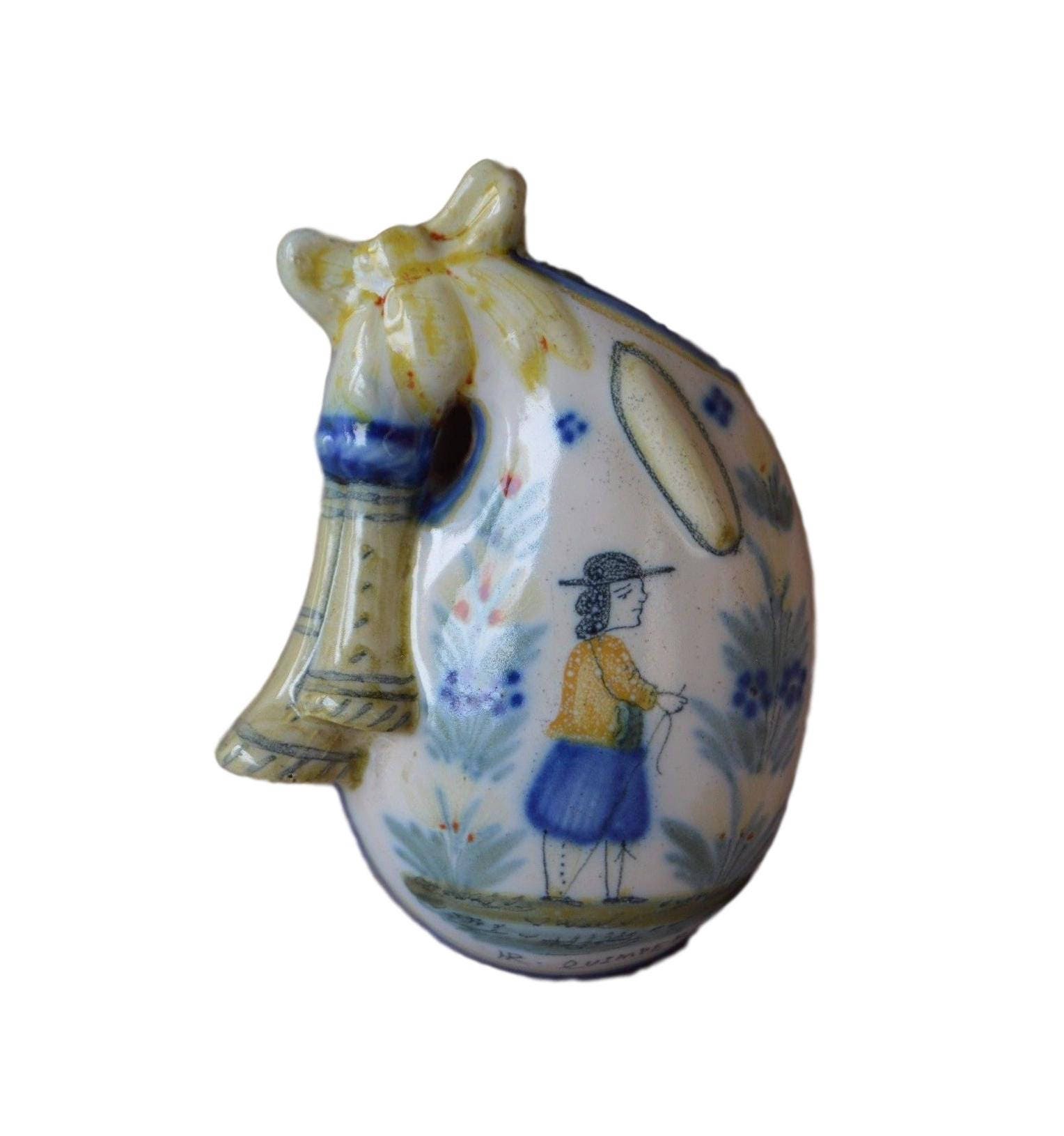 Français Ancien Hr Quimper Pocket - Homme Bretagne Bouquetiere Breton Instrument de Musique Biniou C