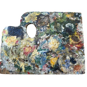 French Antique Artist Palette Painting Palette Wall Art,  Vintage Craft Room and Studio Decor Artist gift