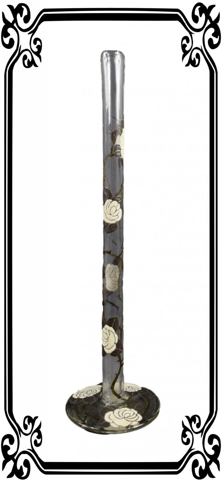 Vintage Français Superbe Vase Émaillé à Fleur Unique Delvaux Paris