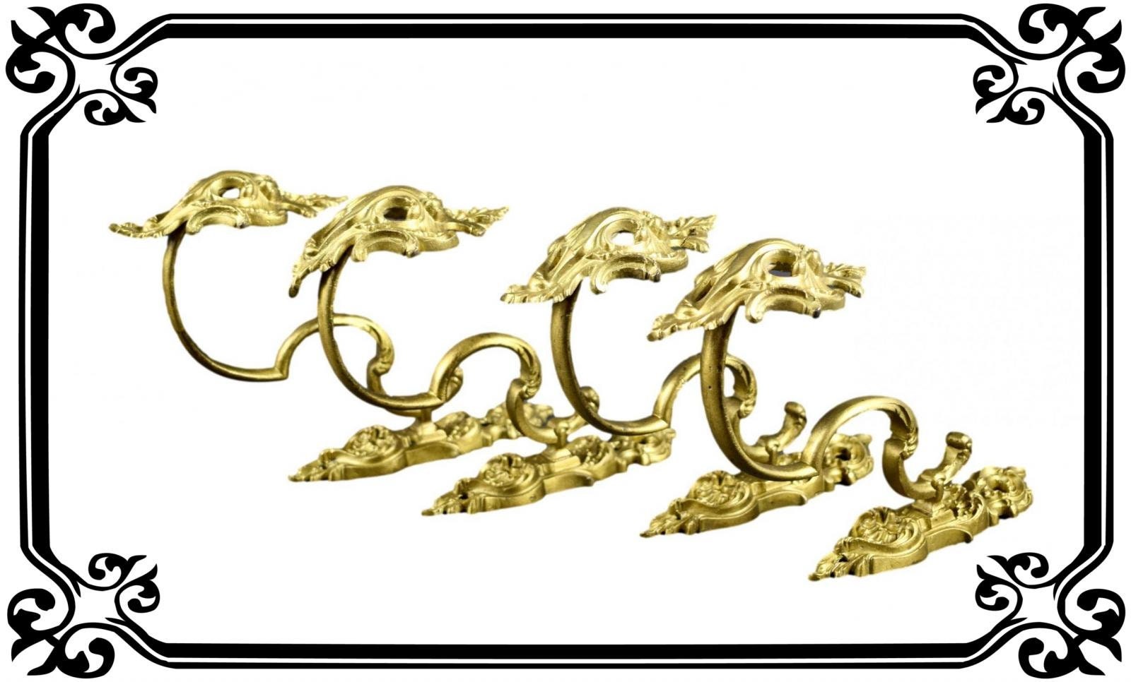 Français Antique Set de 4 Grands Tiebacks Style Louis Xv Holdbacks 19Ème