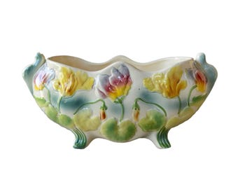 アンティーク フレンチ マジョリカ ジャルディニエール、アール