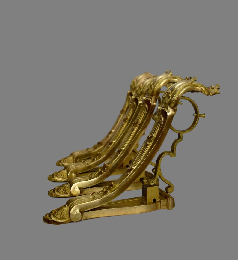 Two Pairs Of French Antique Ormolu Bronze Curtain Rod Holder Etsy