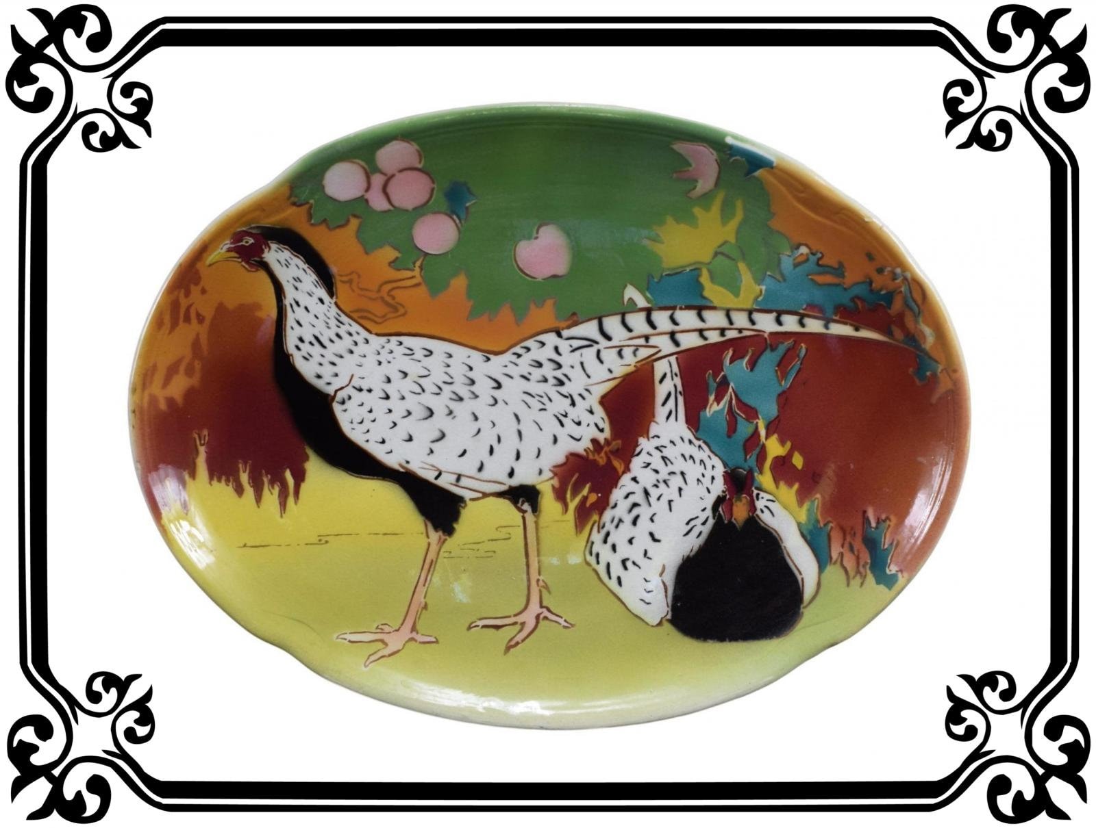 Antique Français Faience Bouquetiere Wall Pocket Vase G.dreyfus Faisasants