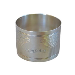 French Antique Art Deco Sterling Silver Napkin Ring - Minerva Hallmark - Elegant Vintage Tableware Accessory