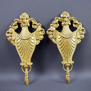 Pair of French Art Deco Bronze Pediments Decorative Furniture Hardware