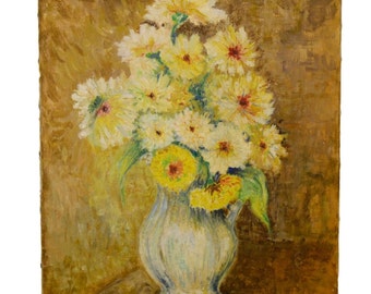 French Post Impressionist Still Life with Summer Sunflowers by MRP