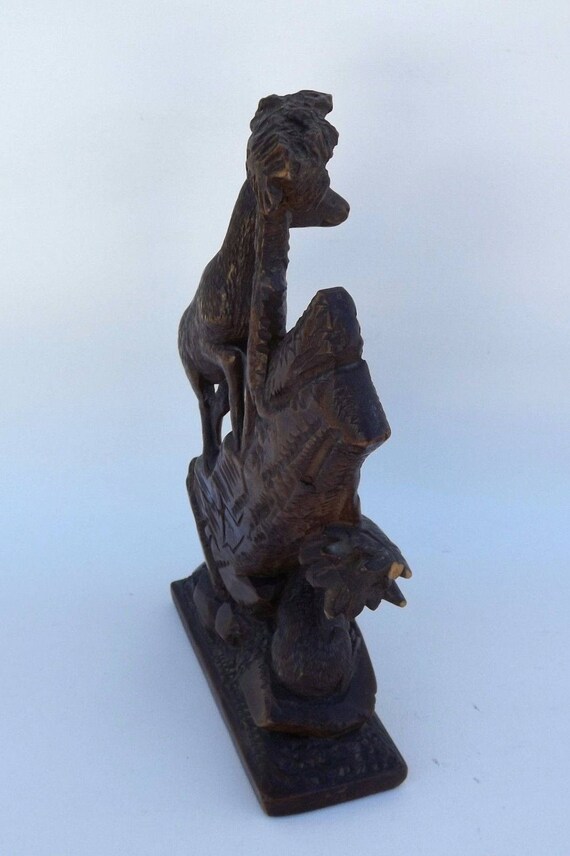 French Antique Black Forest Hand Carved Wooden Thermometer Etsy