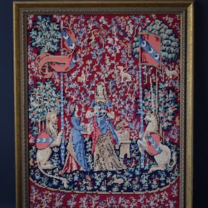 The Lady and the Unicorn Taste Needlepoint Wool Canvas Tapestry Wall Hanging Canvases