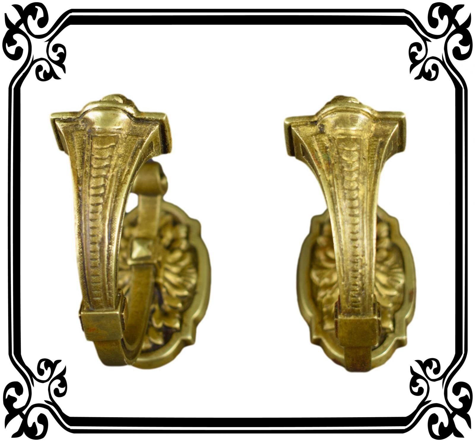 Antique Français Paire de Louis Xvi Gild Bronze Tiebacks Holdbacks 19Ème