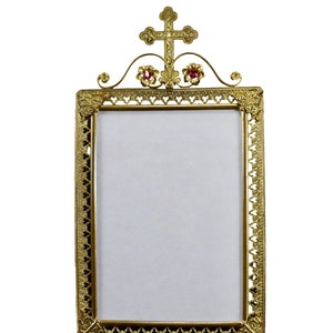 19th Century French Antique Large Religious Frame, Vintage Sacred Art Decor, Wall Decor
