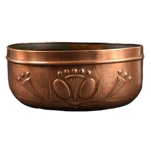 French Art Nouveau Antique Copper Cache Pot Planter, Jardiniere, Flowers vase, Centerpiece