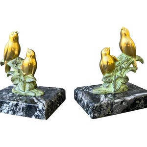 French Art Deco Pair of Bookends Book Ends of Birds by TEDD