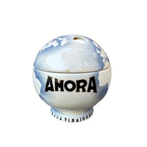 Digoin French Antique Advertising Mustard Pot Amora French Kitchen