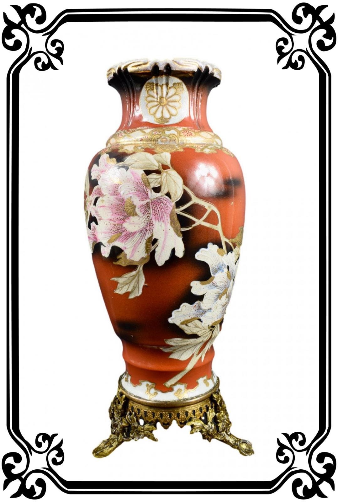 Vase en Faïence Vintage Antique de Style Japonais Du 19Ème Siècle