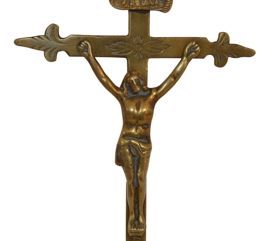 Crucifix En Bronze Doré Fin XIX ème