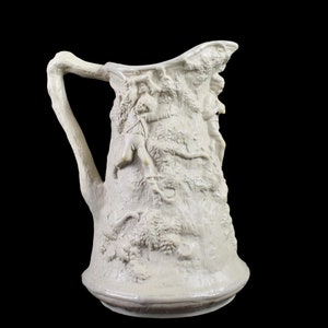 Sarreguemines French Antique Pitcher Stoneware Majolica