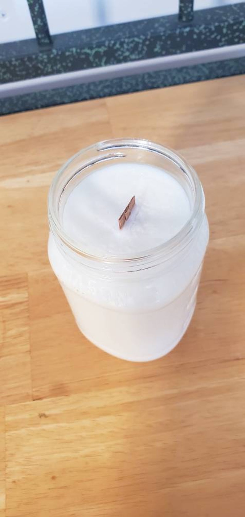 Cinnamon Essential Oil Candle Wood Wick Soy Candle in Mason Jar Holiday Candle Handpoured Candle Organic Candle Aromatherapy Candle