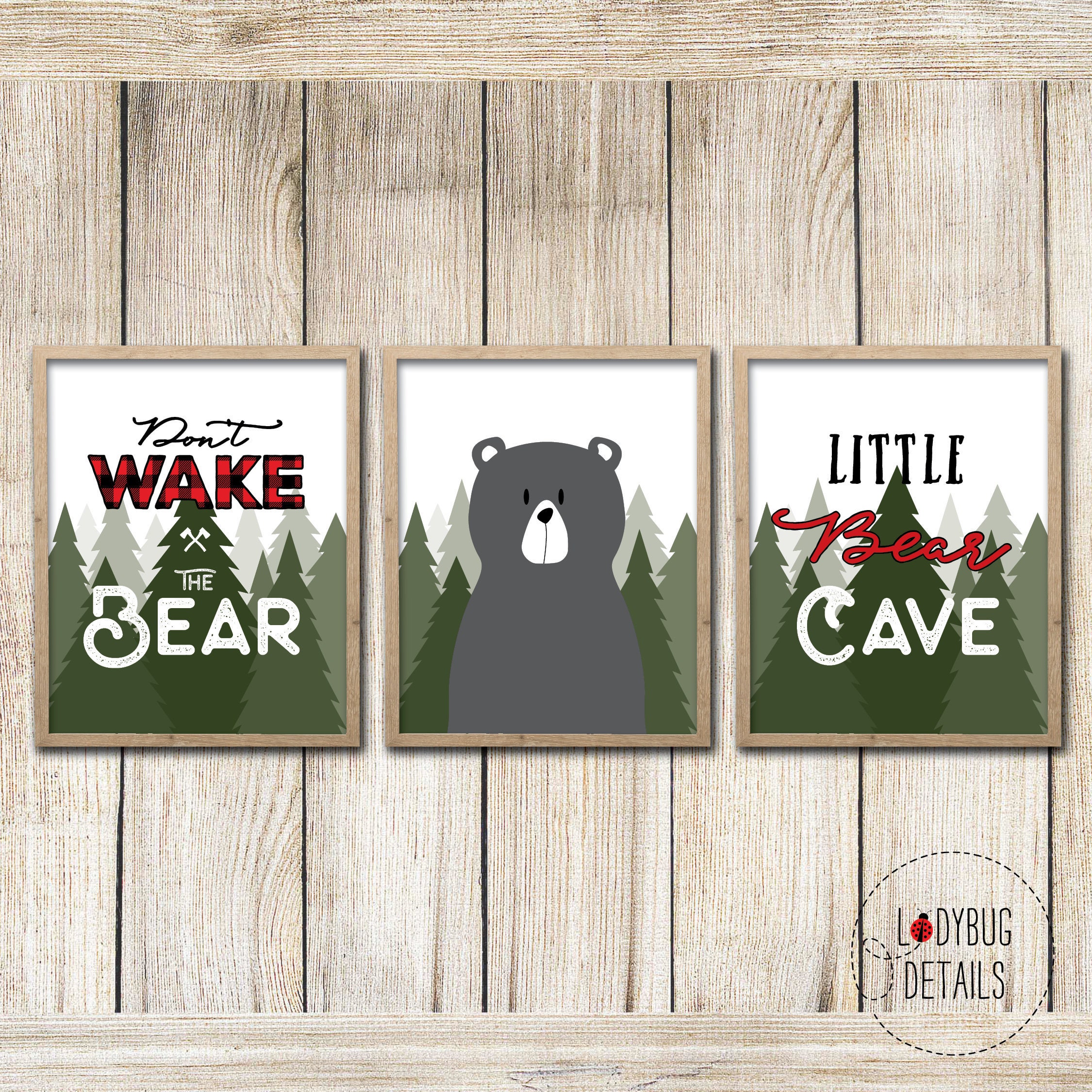 Lumberjack Nursery Print, Buffalo Plaid Nursery Decor, Don't Wake the