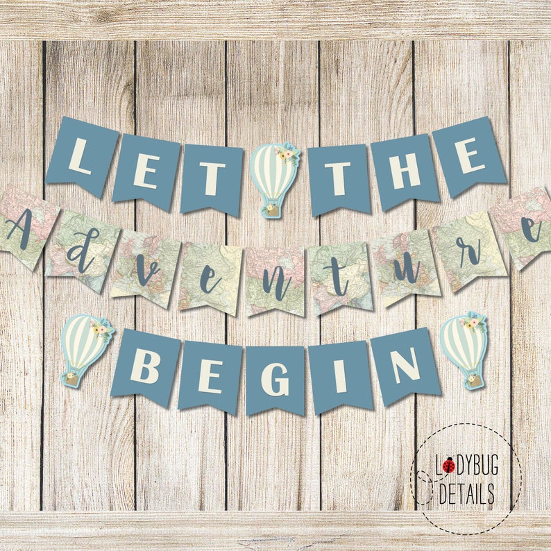 Let the Adventure Begin Banner Travel Printable Banner Etsy