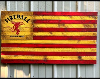 Fireball Whisky - Fireball Whisky Flag - Wood Flag