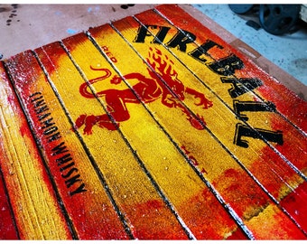 Fireball Whisky, Fireball Whisky Flag, Fireball Sign, Whisky Sign, Bar Sign, Beer Sign, Cinnamon Whisky, Fireball Flag, American Flag