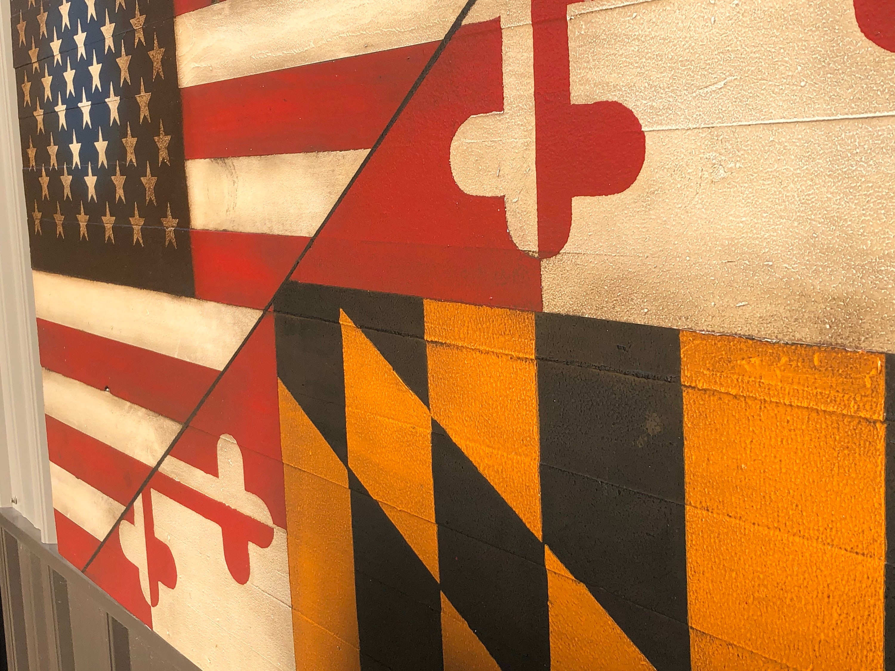 Maryland State Flag Wooden American Flag Rustic American | Etsy
