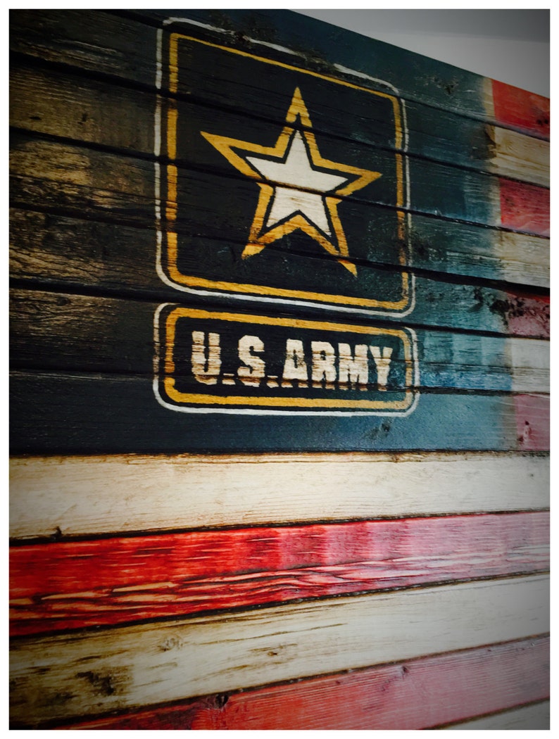 US Army, US Army Flag, Army Sign, American Flag, Military Flag, Wood American Flag, American Flag Sign, Weathered American Flag image 1