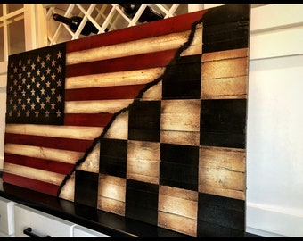 American Flag, Checkered Flag, Rustic American Flag, Racing Flag, NASCAR, Wooden American Flag,