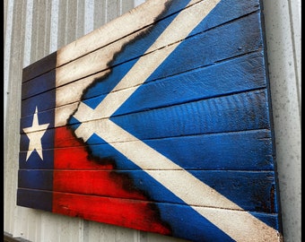 Texas Scottish Flag - Texas wood Flag - Scotland